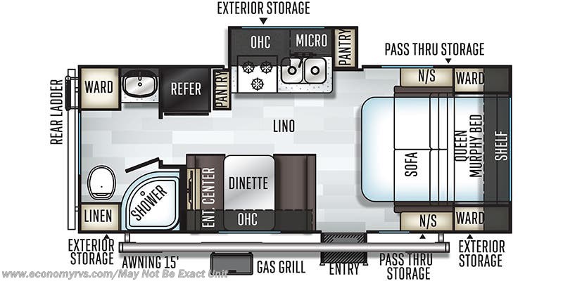 Floorplan of 2019 Forest River Rockwood Mini Lite 2304KS
