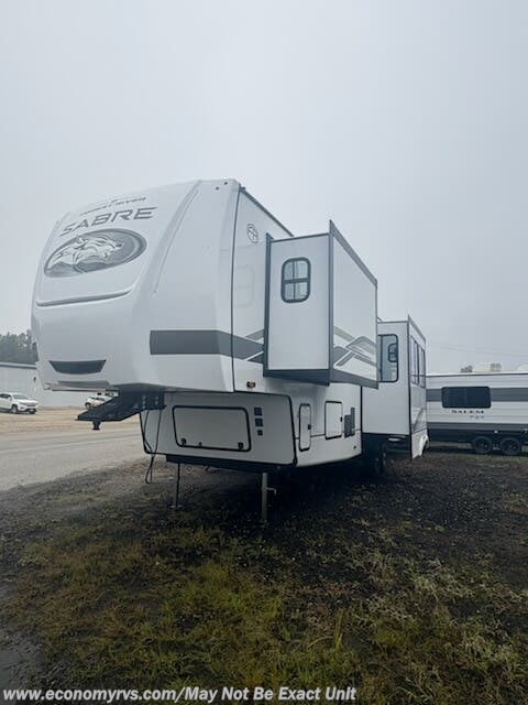 2026 Forest River Sabre 36ML - New Fifth Wheel For Sale by Economy RVS, LLC in Mechanicsville, Maryland features Toilet, Leveling Jacks, Air Conditioning, Stove Top Burner, Fiberglass Sidewalls