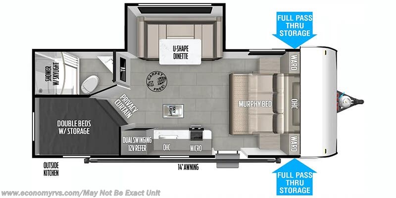 Floorplan of 2026 Forest River Salem FSX 178BHSK