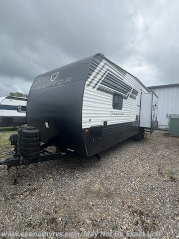 2026 Keystone Raptor Carbon - New Toy Hauler For Sale by Economy RVS, LLC in Mechanicsville, Maryland features Queen Bed, Awning, Air Conditioning, 30 Amp Service, Furnace