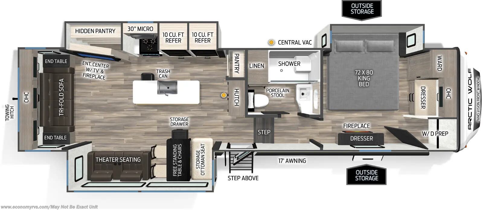 Floorplan of 2026 Forest River Arctic Wolf 3250SUITE