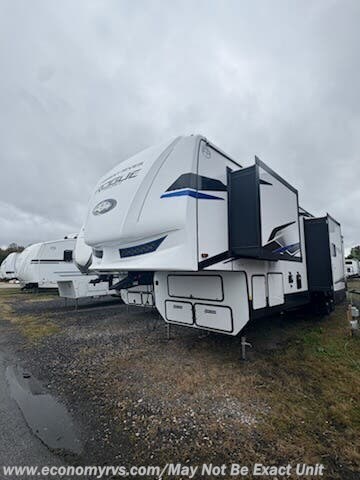 2026 Forest River Vengeance Rogue Armored 351G2 - New Toy Hauler For Sale by Economy RVS, LLC in Mechanicsville, Maryland features Pass Thru Storage, Detachable Power Cord, Oven, Glass Shower Door, Solid Surface Countertops