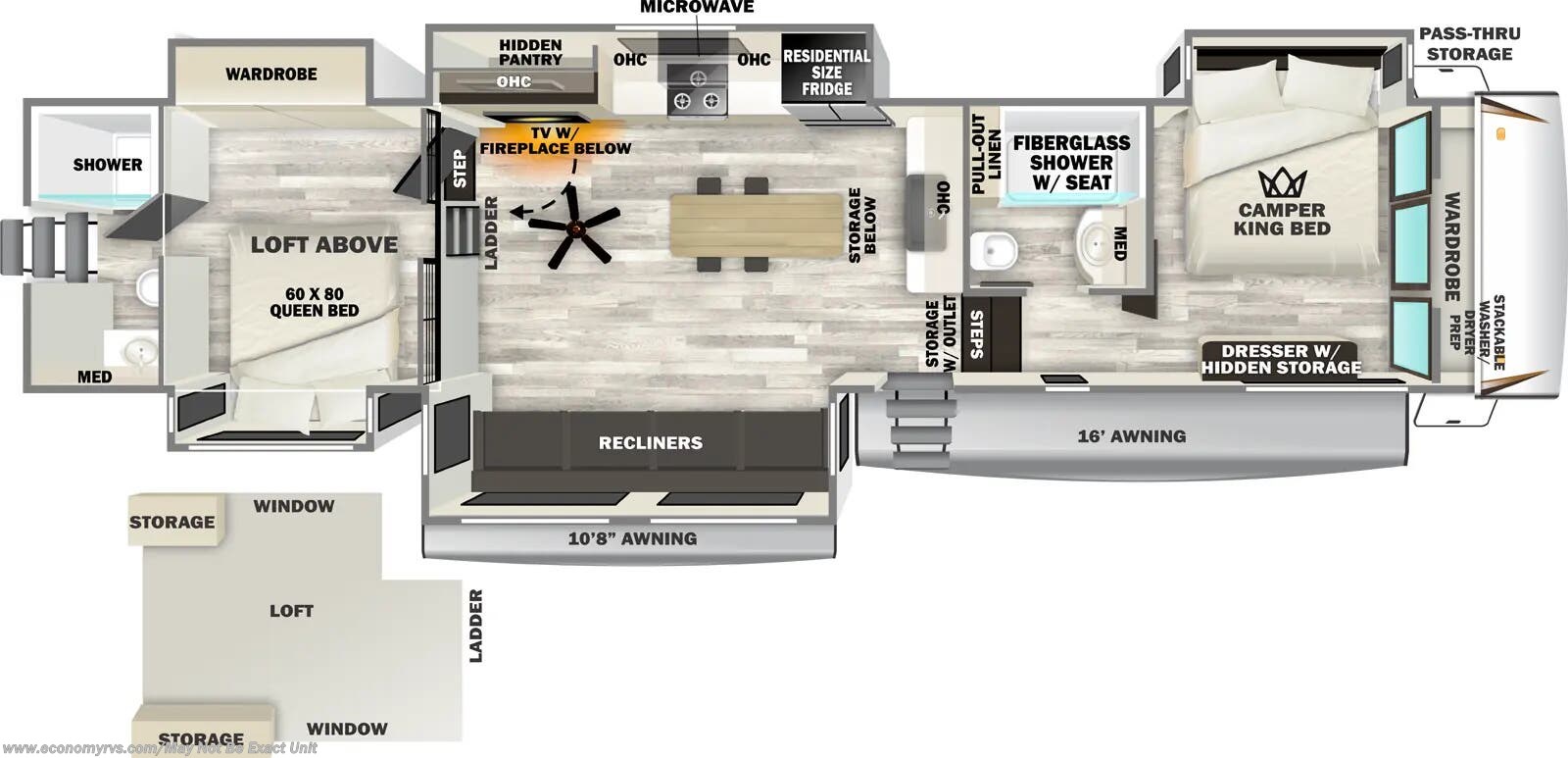 Floorplan of 2026 Forest River Sabre 36DBB
