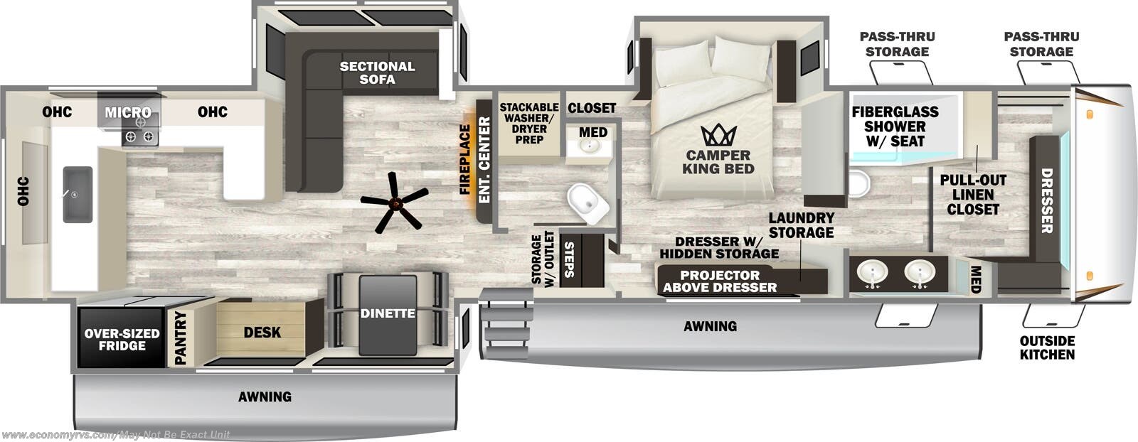Floorplan of 2026 Forest River Sabre 36EST