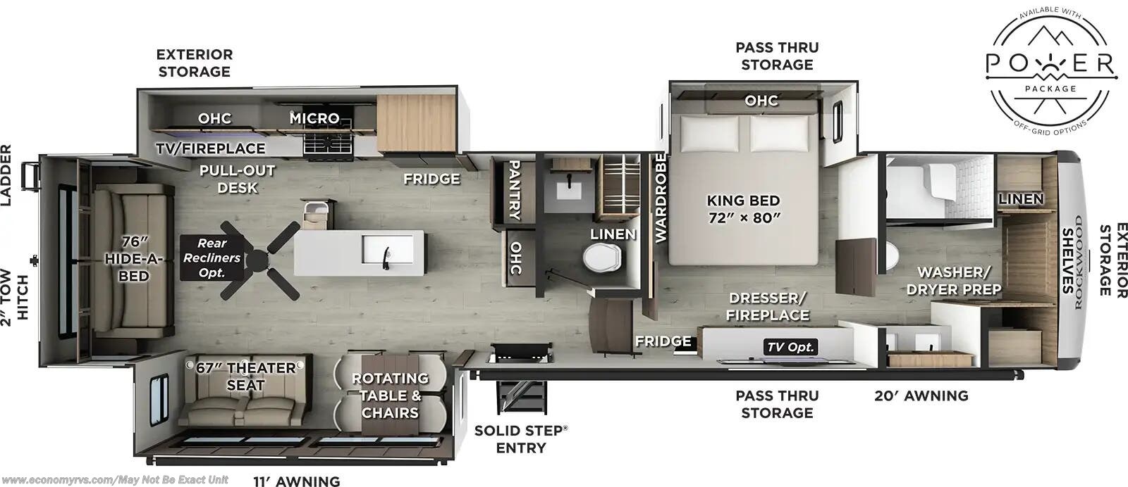 Floorplan of 2026 Forest River Rockwood Signature 401SFB