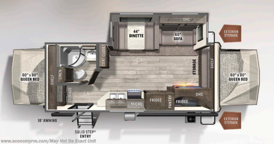 Floorplan of 2021 Forest River Rockwood Roo 235S