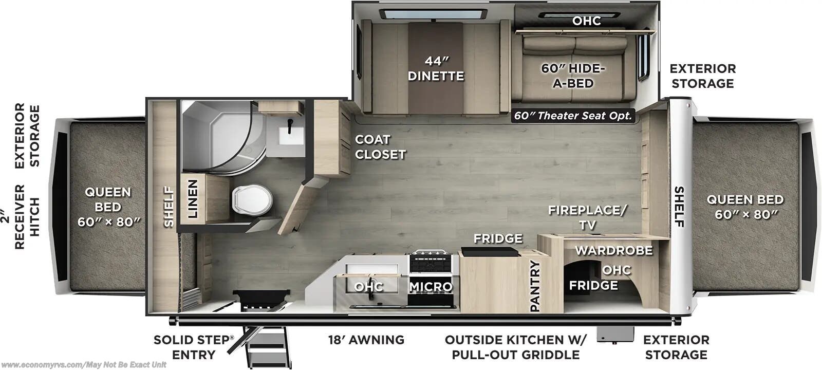Floorplan of 2026 Forest River Rockwood Roo 235S