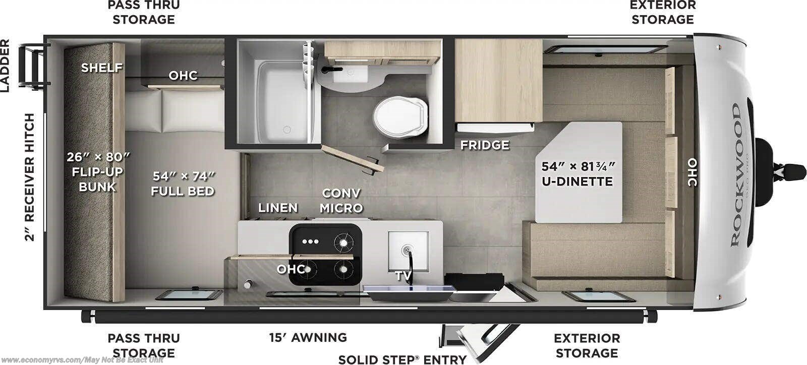 Floorplan of 2026 Forest River Rockwood Geo Pro G19DBH