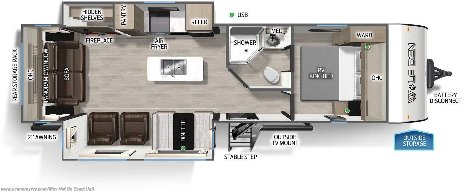 Floorplan of 2026 Forest River Cherokee Wolf Den 273XLK