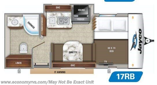 Floorplan of 2020 Jayco Hummingbird 17RB