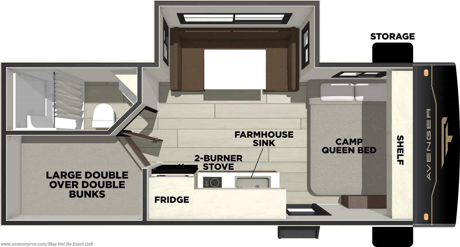 Floorplan of 2026 Prime Time Avenger LT 18DBS
