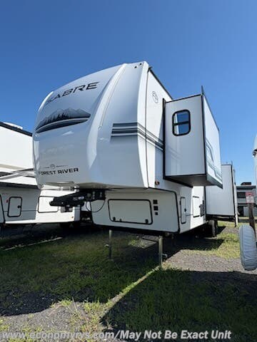 2027 Forest River Sabre 36FLX - New Fifth Wheel For Sale by Economy RVS, LLC in Mechanicsville, Maryland features Fireplace, Awning, Refrigerator (12V), 50 Amp Service, Tankless Demand Gas Water Heater
