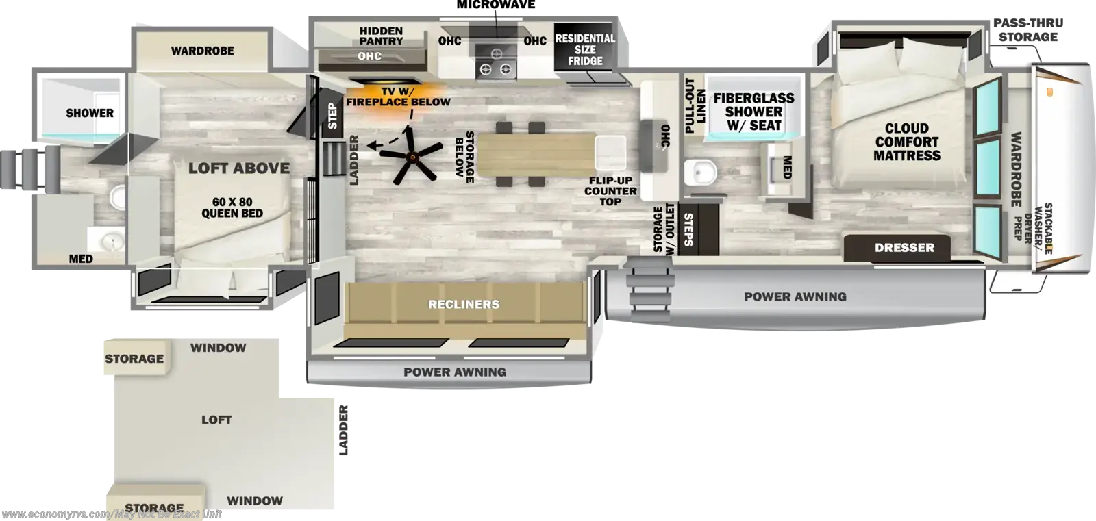 Floorplan of 2027 Forest River Sabre 36DBB