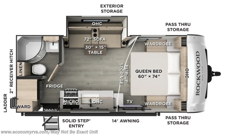 Floorplan of 2027 Forest River Rockwood Mini Lite 2109S