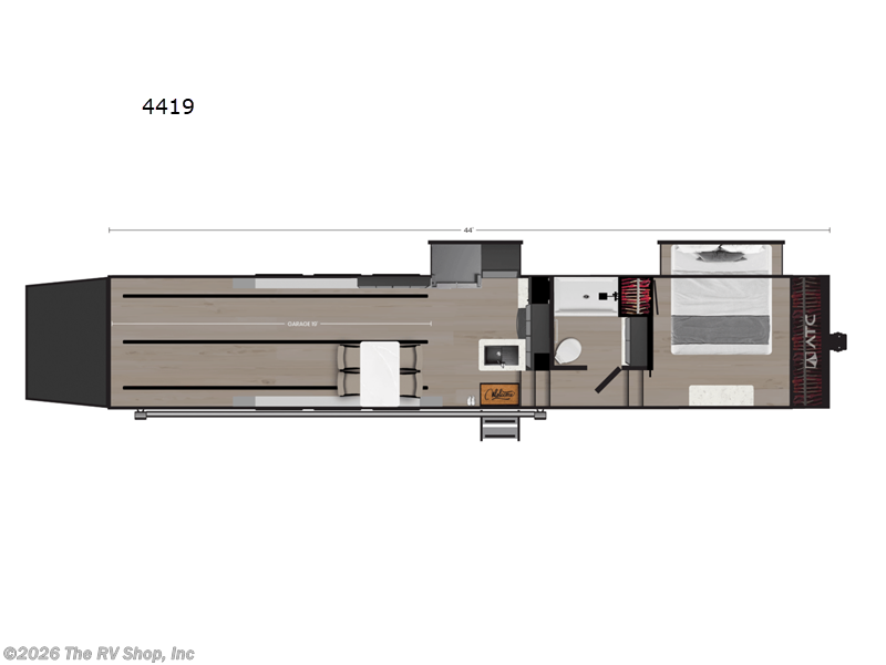 2025 ATC Pla 750 4419 - New Toy Hauler For Sale by The RV Shop, Inc in Baton Rouge, Louisiana features Slideout
