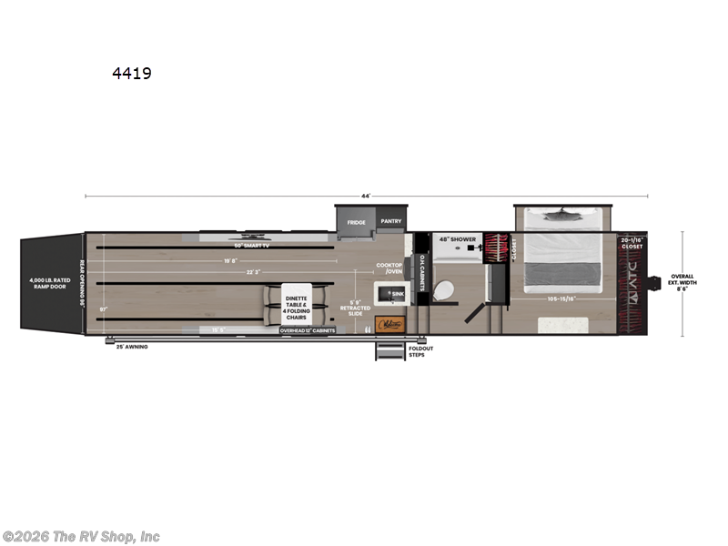 2026 ATC Pla 750 4419 - New Toy Hauler For Sale by The RV Shop, Inc in Baton Rouge, Louisiana features Slideout