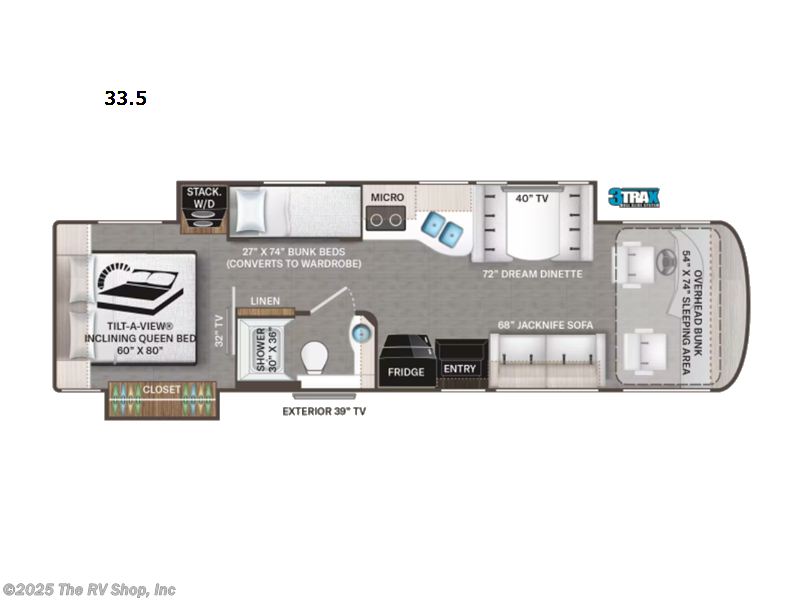2023 Thor Motor Coach Palazzo 33.5 - Used Class A For Sale by The RV Shop, Inc in Baton Rouge, Louisiana features Slideout