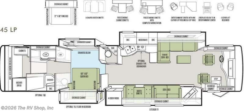 2013 Tiffin Allegro Bus 45 LP - Used Class A For Sale by The RV Shop, Inc in Baton Rouge, Louisiana features Slideout