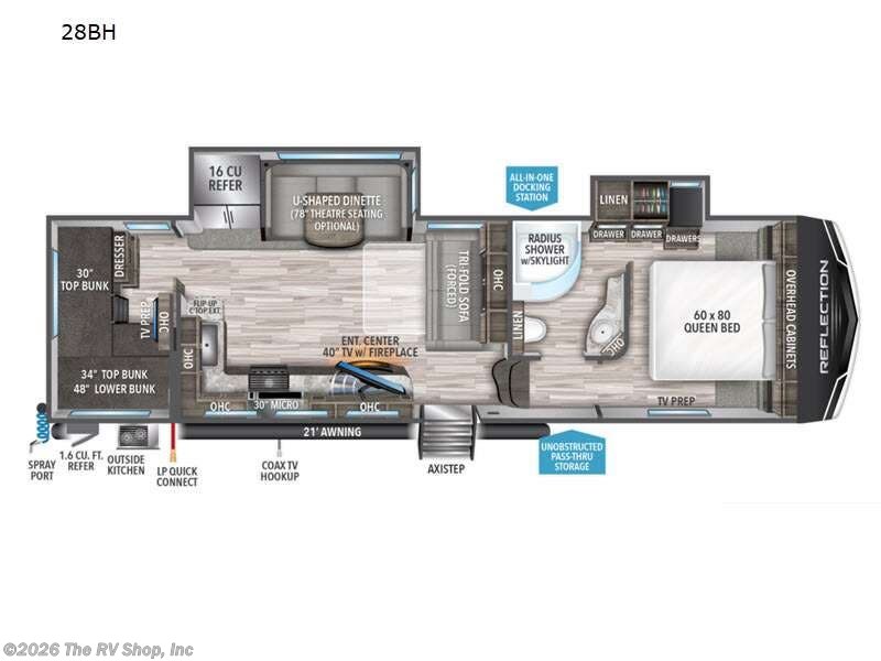 2022 Grand Design Reflection 28BH - Used Fifth Wheel For Sale by The RV Shop, Inc in Baton Rouge, Louisiana features Slideout