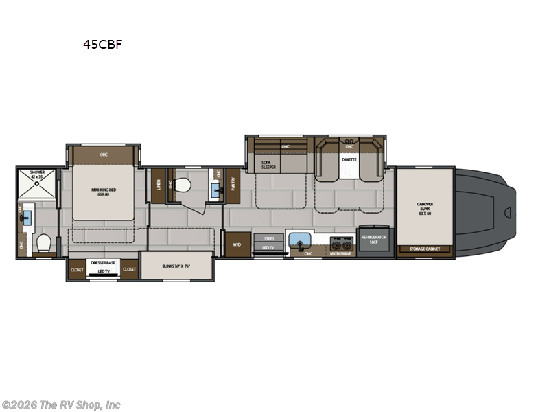 2026 Renegade RV Classic Renegade  45CBF - New Super C For Sale by The RV Shop, Inc in Baton Rouge, Louisiana features Slideout