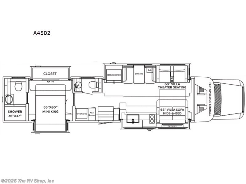 2027 Show Hauler Adventure A4502 - New Super C For Sale by The RV Shop, Inc in Baton Rouge, Louisiana features Slideout