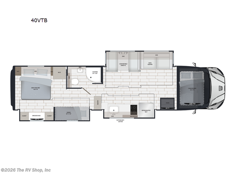 2027 Renegade RV Verona 40VTB - New Super C For Sale by The RV Shop, Inc in Baton Rouge, Louisiana features Slideout