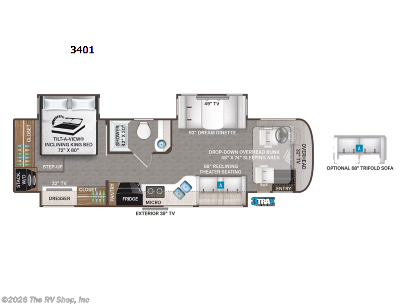2023 Thor Motor Coach Aria 3401 - Used Class A For Sale by The RV Shop, Inc in Baton Rouge, Louisiana features Slideout