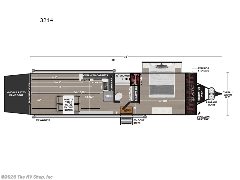 2027 ATC Pla 550 3214 - New Toy Hauler For Sale by The RV Shop, Inc in Baton Rouge, Louisiana features Slideout