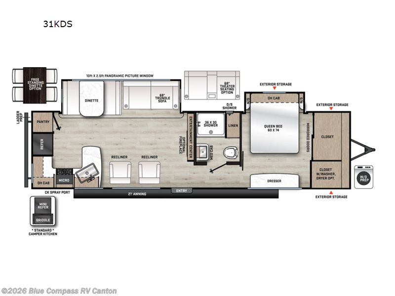 2026 Forest River Aurora 31KDS - New Travel Trailer For Sale by Blue Compass RV Canton in Wills Point, Texas features Slideout