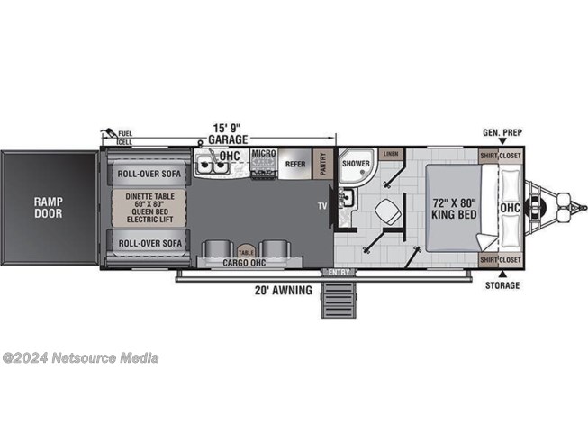 Floorplan of 2022 Forest River Work and Play 27LT