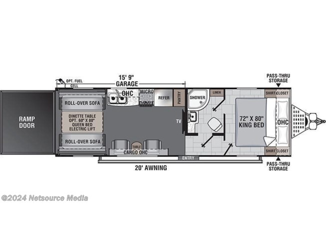 Floorplan of 2022 Forest River Work and Play 27LT