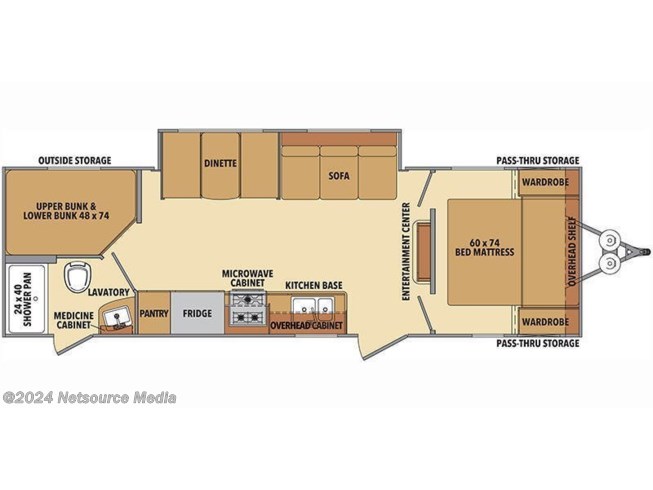 Floorplan of 2022 Shasta Shasta 26DB