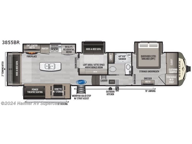 2020 Keystone Montana 3855BR - Used Fifth Wheel For Sale by Hanner RV Supercenter in Baird, Texas