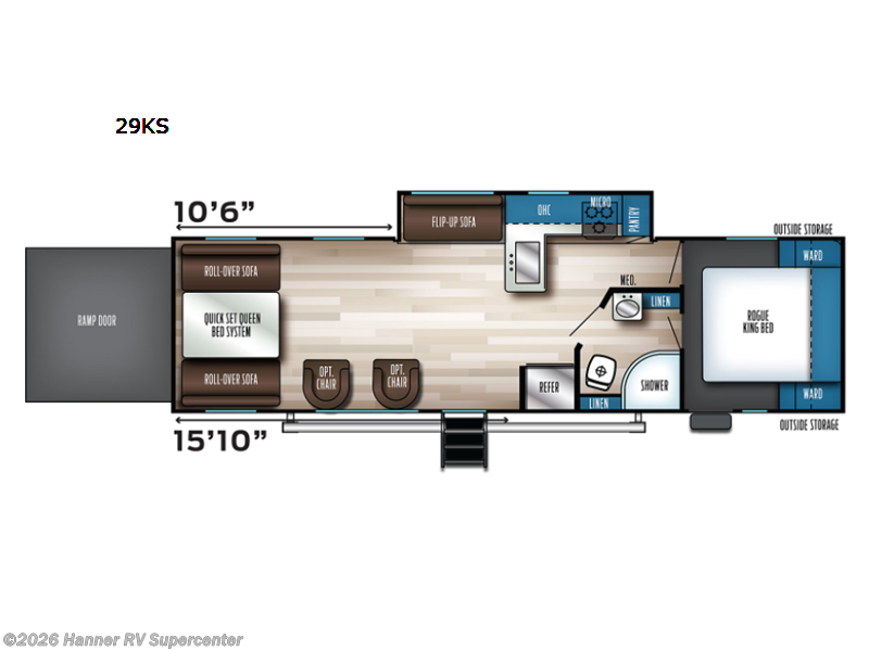 2021 Forest River Vengeance Rogue 29KS - Used Toy Hauler For Sale by Hanner RV Supercenter in Baird, Texas features Slideout