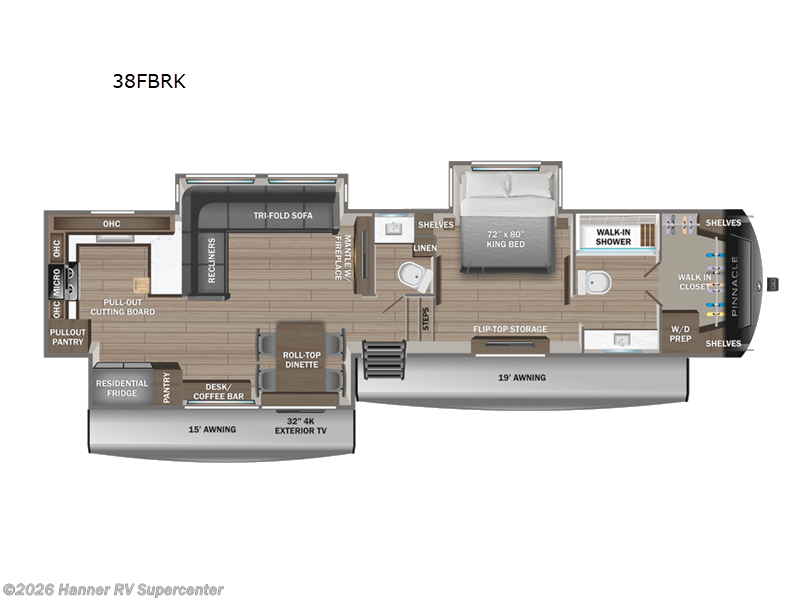 2026 Jayco Pinnacle 38FBRK - New Fifth Wheel For Sale by Hanner RV Supercenter in Baird, Texas features Slideout