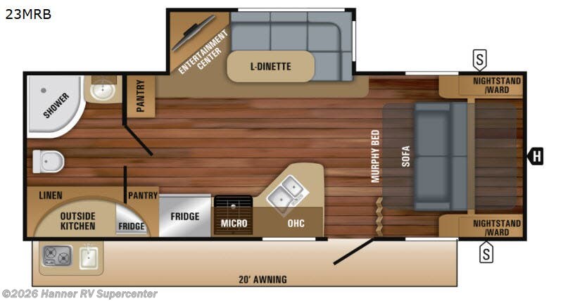 2018 Jayco White Hawk 23MRB - Used Travel Trailer For Sale by Hanner RV Supercenter in Baird, Texas features Slideout