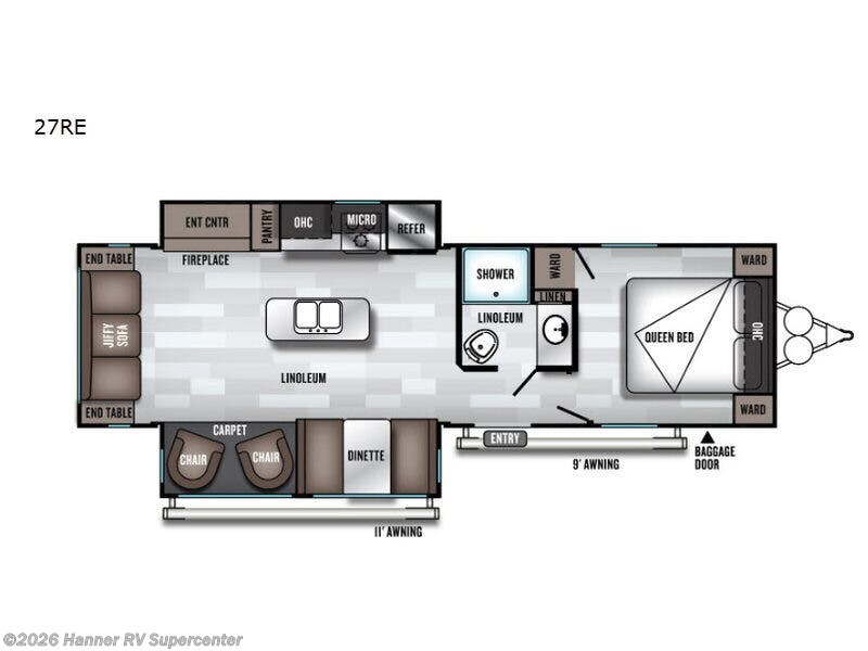 2019 Forest River Salem 27RE - Used Travel Trailer For Sale by Hanner RV Supercenter in Baird, Texas features Slideout