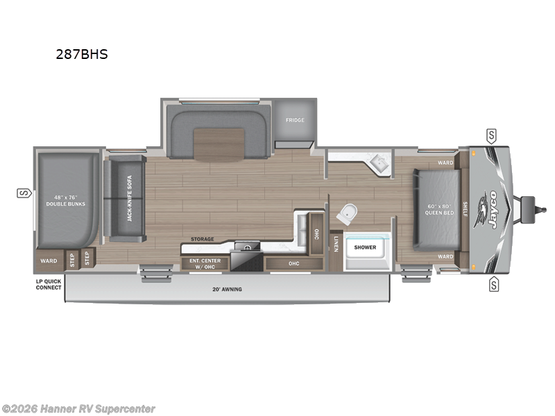 2026 Jayco Jay Flight SLX 287BHS - New Travel Trailer For Sale by Hanner RV Supercenter in Baird, Texas features Slideout