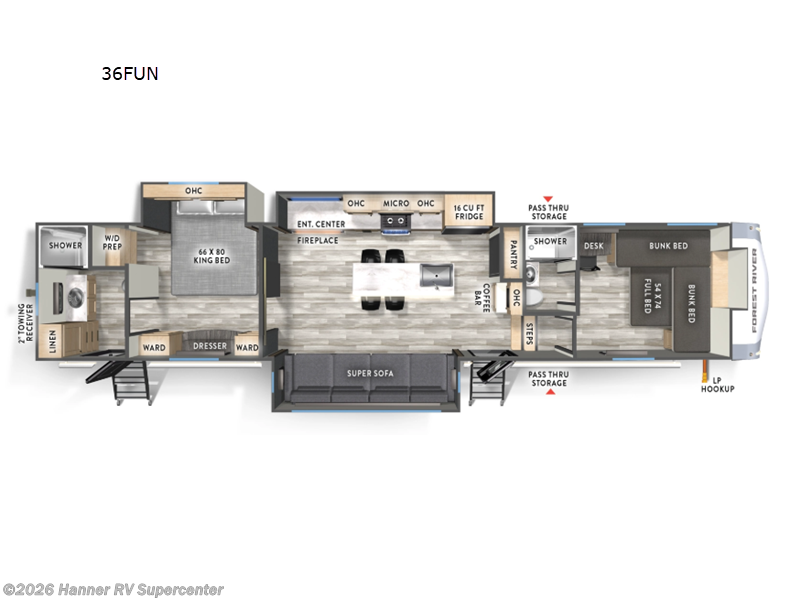 2026 Forest River Cardinal 36FUN - New Fifth Wheel For Sale by Hanner RV Supercenter in Baird, Texas features Slideout