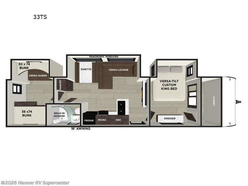 2026 Forest River Wildwood 33TS - New Travel Trailer For Sale by Hanner RV Supercenter in Baird, Texas features Slideout