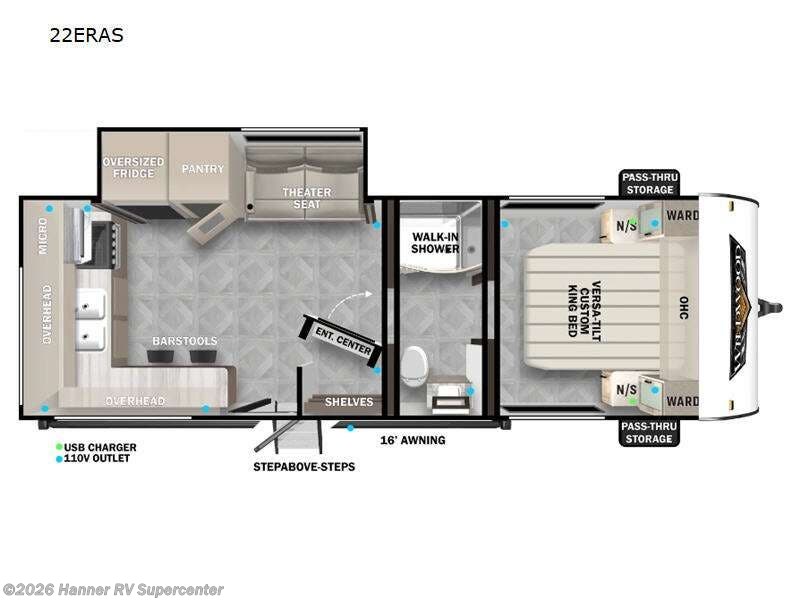 2024 Forest River Wildwood 22ERAS - Used Travel Trailer For Sale by Hanner RV Supercenter in Baird, Texas features Slideout