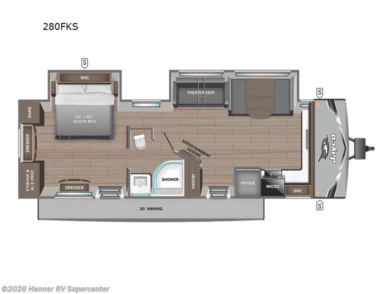 2026 Jayco Jay Flight SLX 280FKS - New Travel Trailer For Sale by Hanner RV Supercenter in Baird, Texas features Slideout