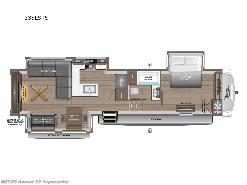2027 Jayco Eagle 335LSTS - New Fifth Wheel For Sale by Hanner RV Supercenter in Baird, Texas features Slideout