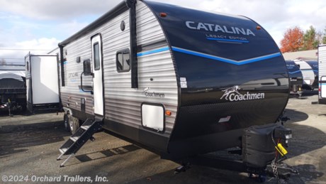 &lt;p&gt;New 2023 Coachmen Catalina Legacy Edition 323QBTS travel trailer. Amazing new floor plan for 2023! Opposing bunk room slides create huge floor space! Folding desk tabletop. Outside kitchen. Triple slide outs. Front queen bed. Solar panel installed! Upgraded entry steps. JBL Audio system. Electric awning with LEDs beneath. Folding rear cargo rack. Call today for more info!&lt;/p&gt;