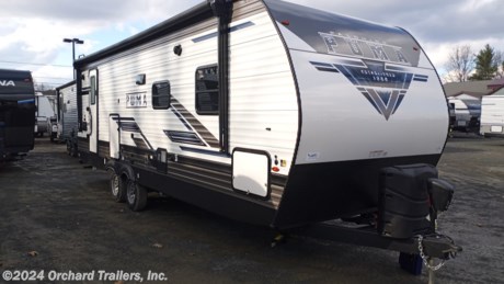 &lt;p&gt;New 2023 Palomino Puma 26RBSS travel trailer. Rear bathroom, front master bedroom couple&#39;s coach. Single slide. Free-standing table and chairs and pull-out tri-fold sofa. Electric fireplace. Outside kitchen with refrigerator and griddle. Large electric awning with LEDs beneath. Glass shower surround. 12v refrigerator. Stainless steel sink. Residential queen bed. Call today for more info!&lt;/p&gt;