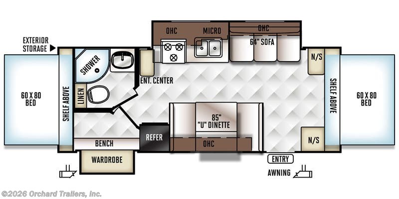 Floorplan of 2017 Forest River Rockwood Roo 23WS