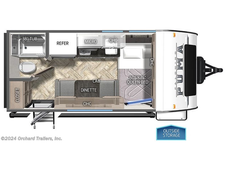 Floorplan of 2025 Palomino Puma Ultra Lite 12FBX