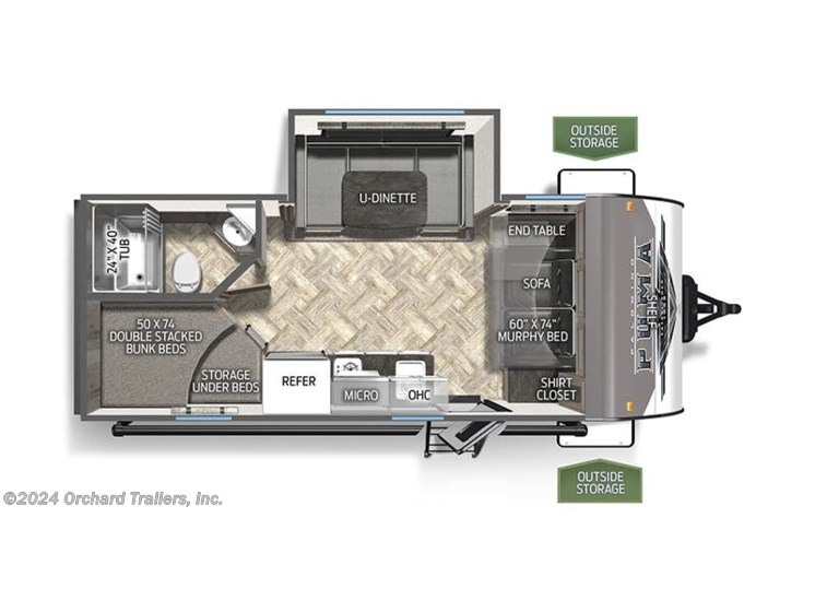 Floorplan of 2025 Palomino Puma Ultra Lite 18BHX