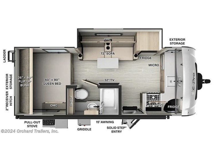 Floorplan of 2025 Forest River Rockwood Geo Pro G20FK