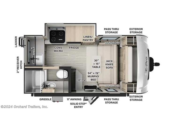 Floorplan of 2025 Forest River Rockwood Geo Pro G15FBS